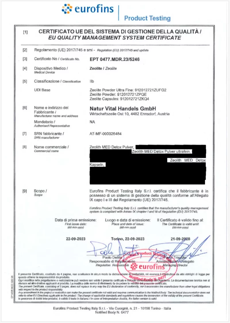 Certyfikat_Eurofins_ZeolithMED